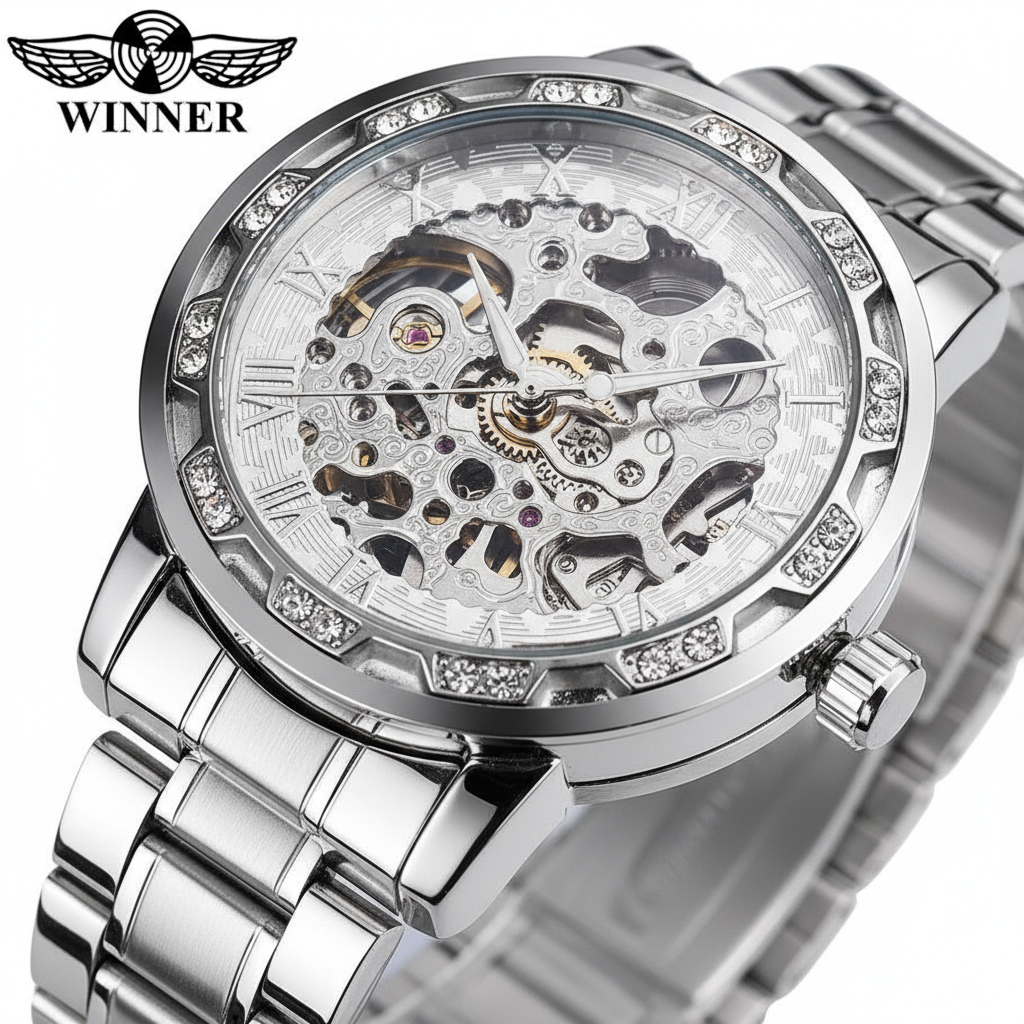 Winner Golden Automatic Watch - Silver