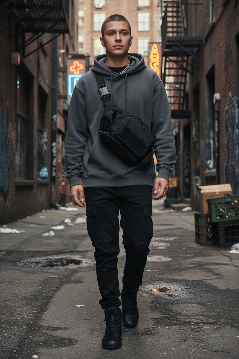 Tactical sling bag lifestyle shot